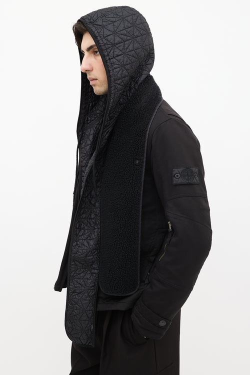 Stone Island Black Canvas Asymmetrical David-T Jacket