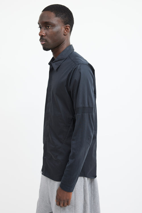 Stone Island Black Knit Trim Shirt