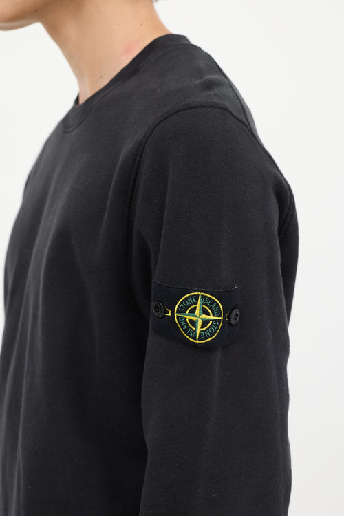 Stone Island Black Logo Patch Crewneck