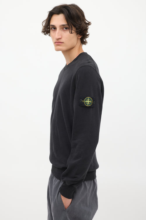 Stone Island Black Logo Patch Crewneck