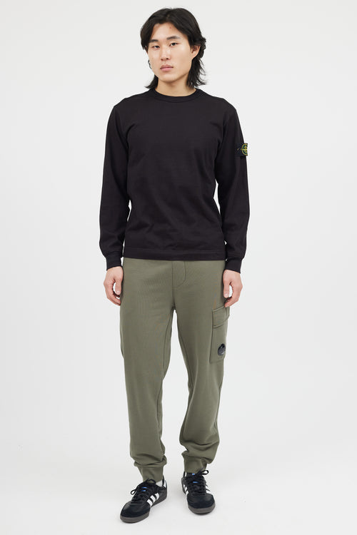 Stone Island Black Long Sleeve Patch Sweater