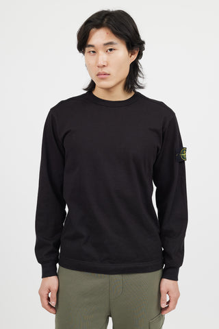 Stone Island Black Long Sleeve Patch Sweater