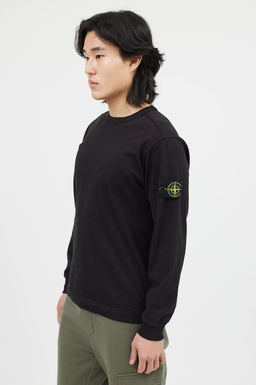 Stone Island Black Long Sleeve Patch Sweater