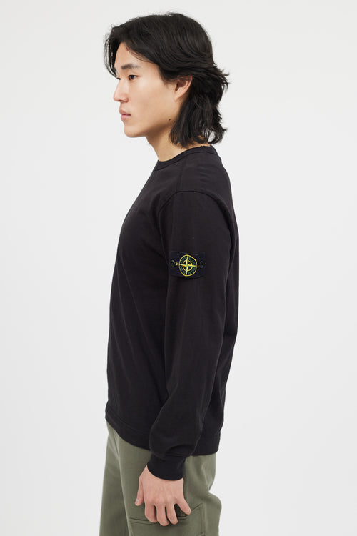 Stone Island Black Long Sleeve Patch Sweater