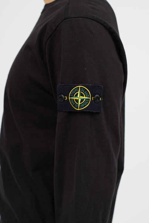 Stone Island Black Long Sleeve Patch Sweater