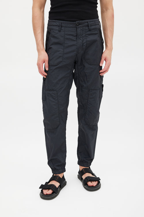 Stone Island Black Nylon Cargo Jogger