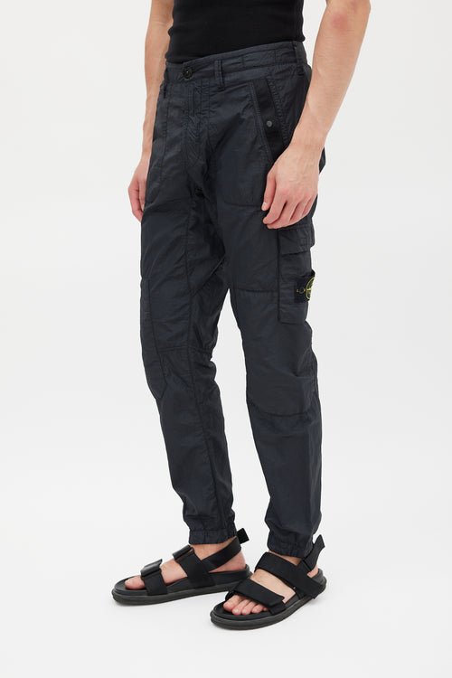 Stone Island Black Nylon Cargo Jogger