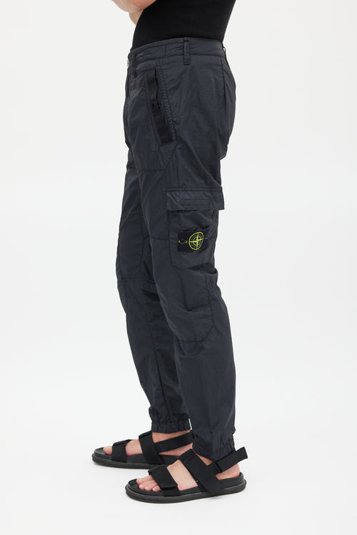 Stone Island Black Nylon Cargo Jogger