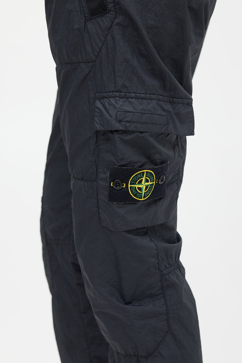 Stone Island Black Nylon Cargo Jogger