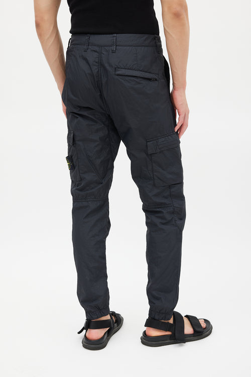 Stone Island Black Nylon Cargo Jogger