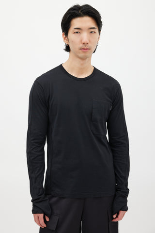 Stone Island Black One Pocket Long Sleeve Top