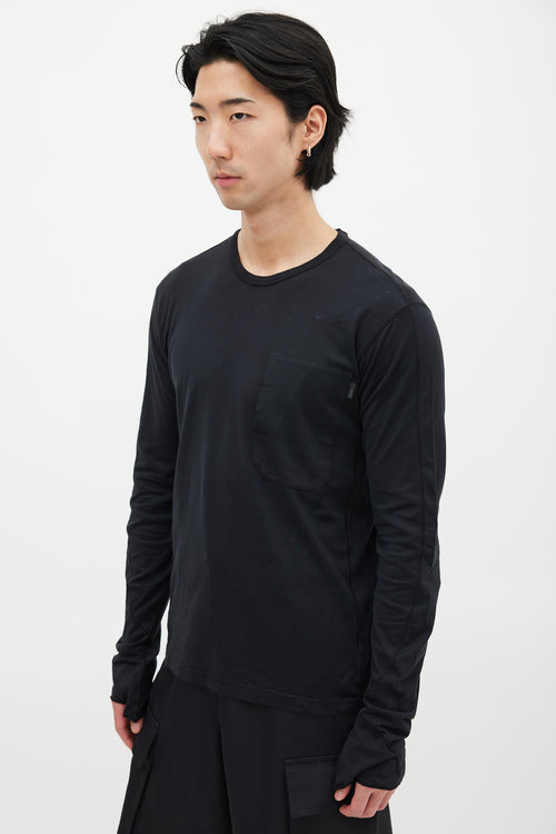 Stone Island Black One Pocket Long Sleeve Top