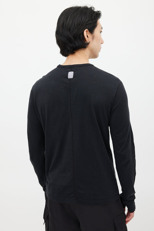 Stone Island Black One Pocket Long Sleeve Top