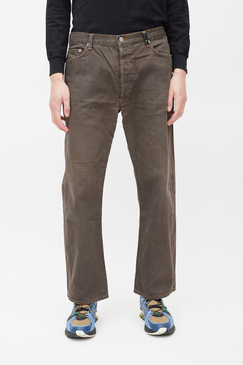 Stone Island Brown Contrast Stitch Jeans