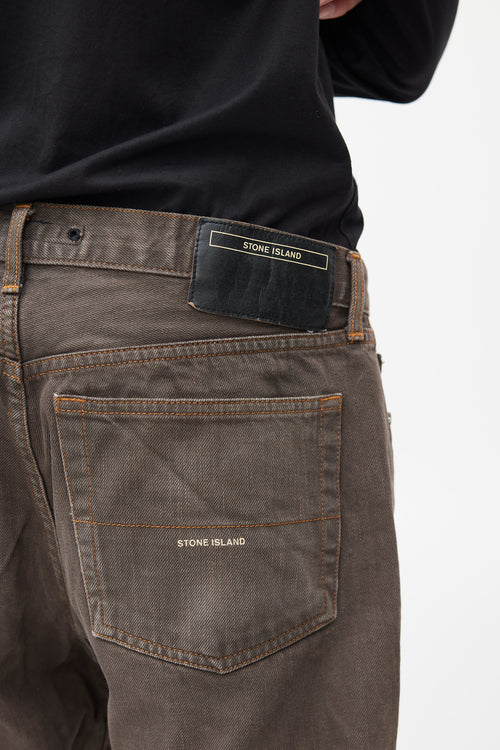 Stone Island Brown Contrast Stitch Jeans