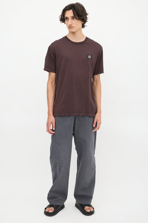 Stone Island Brown Logo Patch T-Shirt