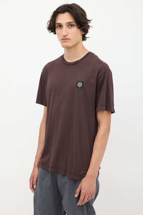 Stone Island Brown Logo Patch T-Shirt