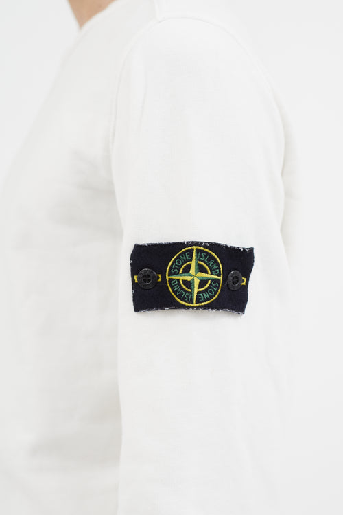 Stone Island Cream Logo Patch Crewneck