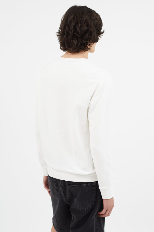 Stone Island Cream Logo Patch Crewneck