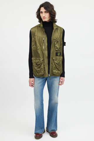 Stone Island Green Cargo Zip Vest