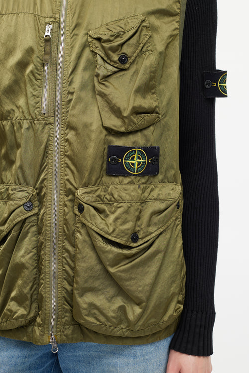 Stone Island Green Cargo Zip Vest