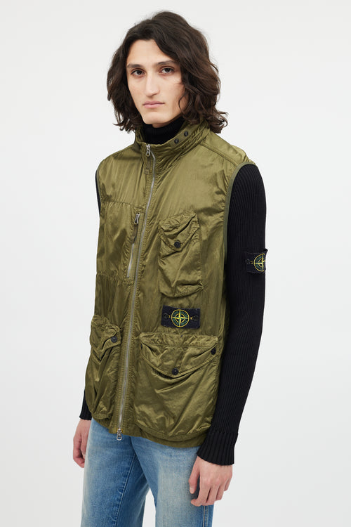 Stone Island Green Cargo Zip Vest