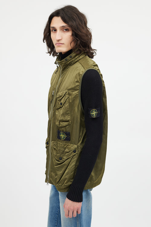 Stone Island Green Cargo Zip Vest