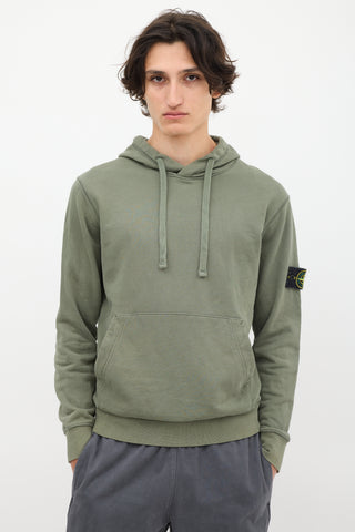 Stone Island Sage Green Logo Patch Hoodie