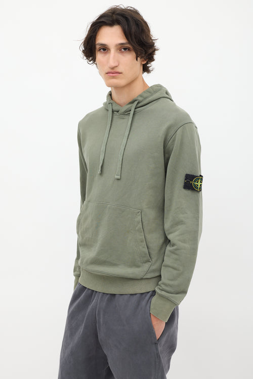 Stone Island Sage Green Logo Patch Hoodie