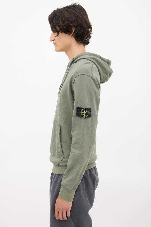 Stone Island Sage Green Logo Patch Hoodie