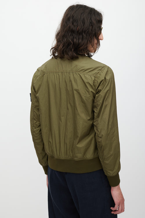 Stone Island Green Nylon Bomber Jacket