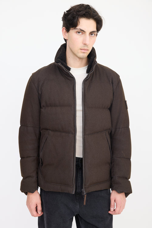 Stone Island Green Wool Ghost Piece Down Jacket