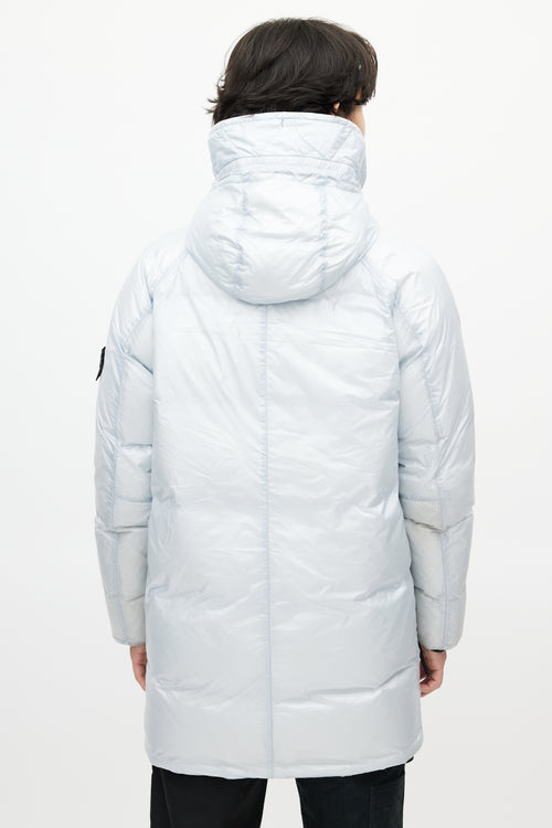 Stone Island Grey Hooded Down Coat