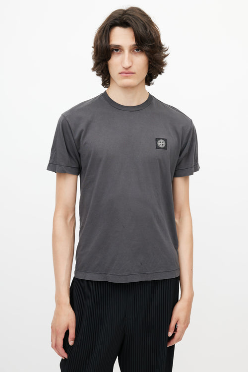 Stone Island Grey Logo Patch T-Shirt