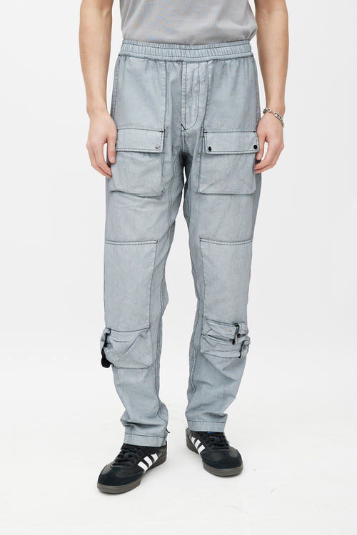 Stone Island Grey Washed Cargo Jogger Pant