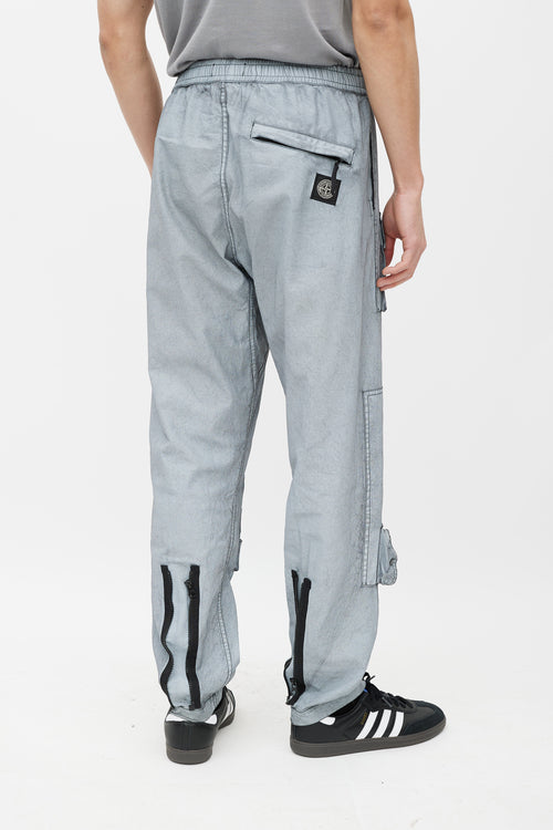 Stone Island Grey Washed Cargo Jogger Pant