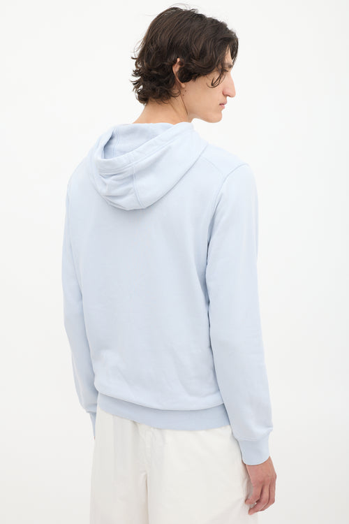 Stone Island Light Blue Logo Patch Hoodie