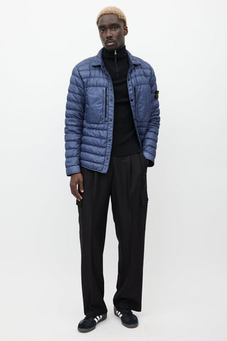 Stone Island Navy Quilted Down Jacket