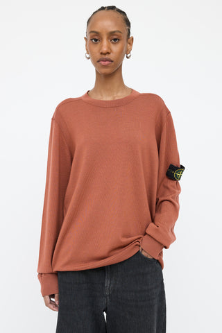 Stone Island Rust Knit Logo Top