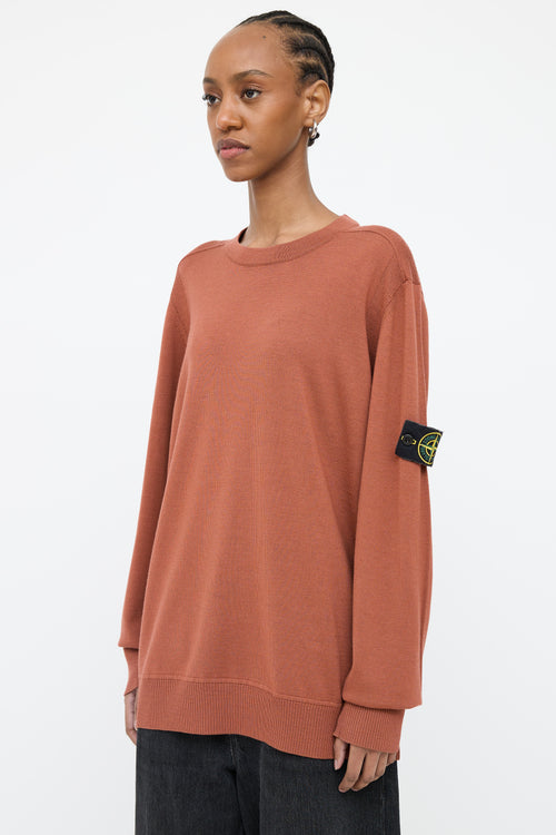 Stone Island Rust Knit Logo Top