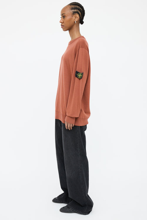 Stone Island Rust Knit Logo Top