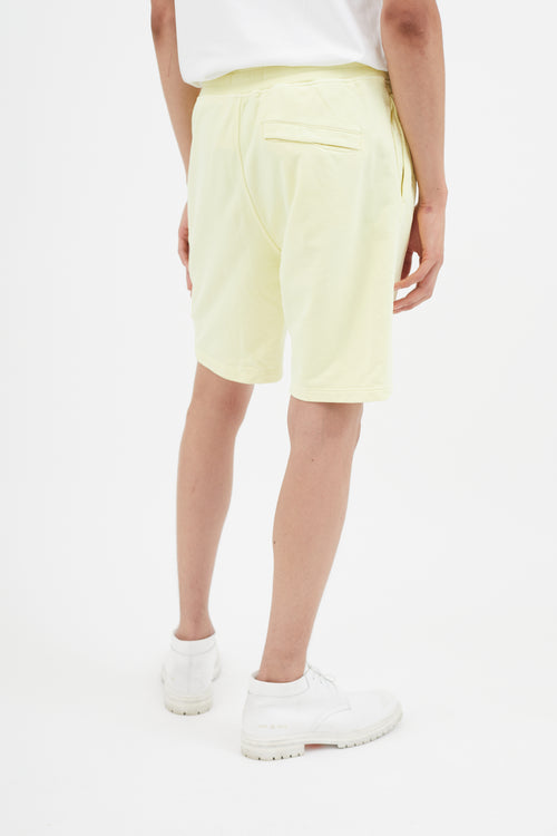 Stone Island Yellow Logo Patch Cargo Short