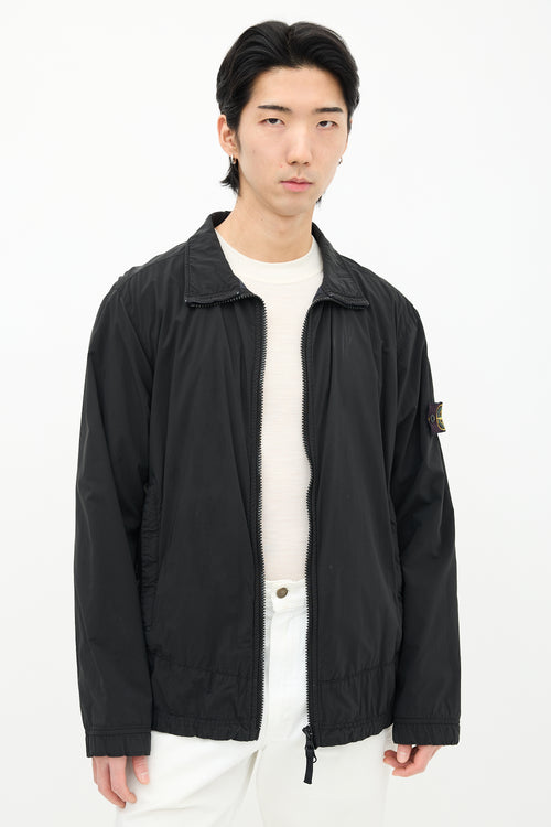 Stone Island Black Nylon Zip Up Jacket