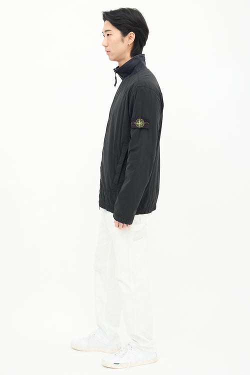 Stone Island Black Nylon Zip Up Jacket