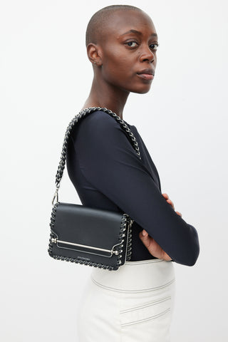 Strathberry Black 
White Leather East West Bag