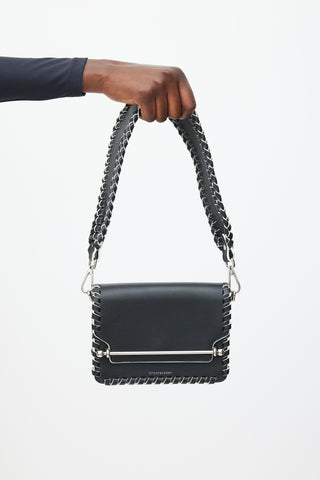 Strathberry Black 
White Leather East West Bag