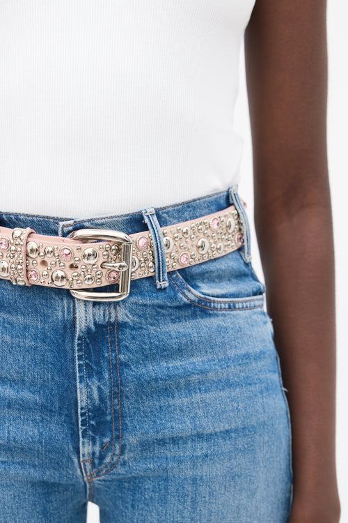 Streets Ahead Pink Studded Rhinestone Belt