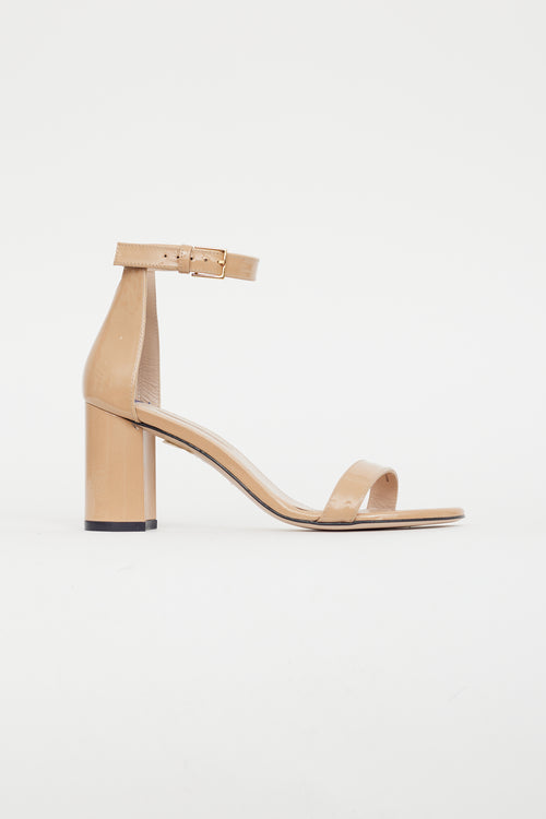 Stuart Weitzman Beige Patent Leather Sandal