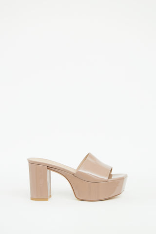 Stuart Weitzman Beige Patent High Heel Mule