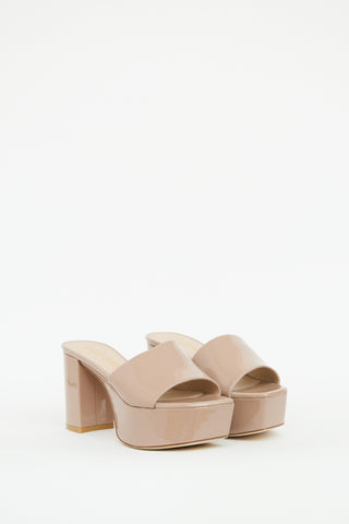 Stuart Weitzman Beige Patent High Heel Mule